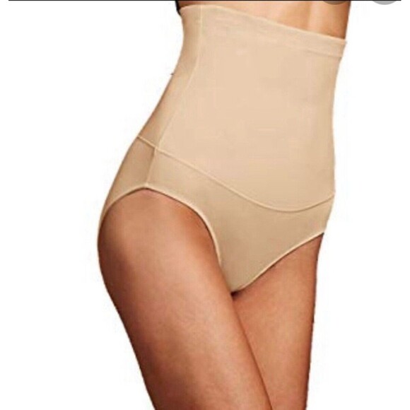 Maidenform Firm Control High Waist Brief In Tan As Medium New W/O Tags - Picture 1 of 7